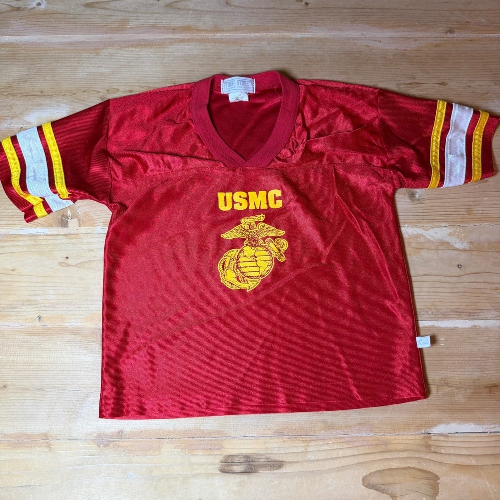 Third Street USMC United States Marine Corps Kids Football Jersey Red Size 5